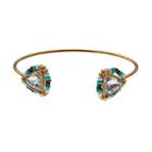 Loli Bijoux Tria Crystal Triangle Cuff Bracelet, Women's, Gold
