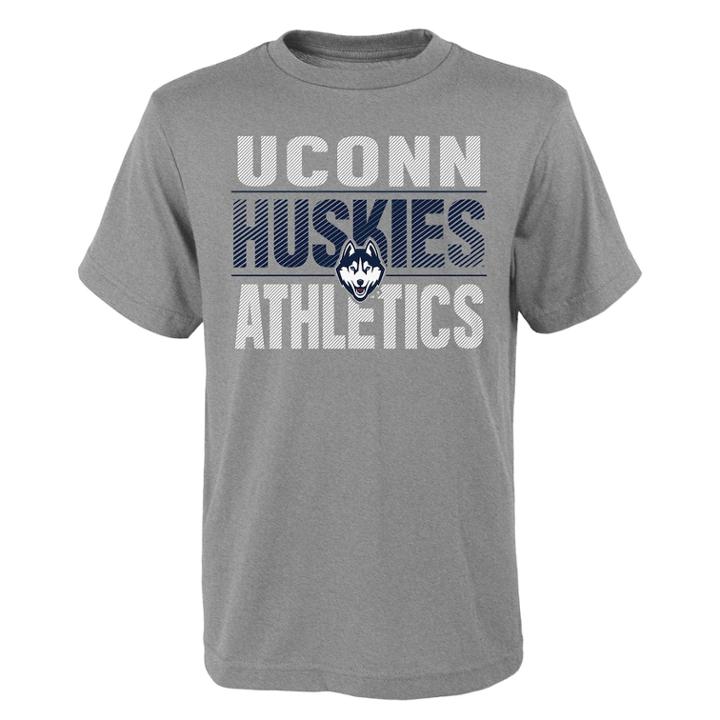Boys' 4-18 Uconn Huskies Light Streaks Tee, Size: 8-10, Grey