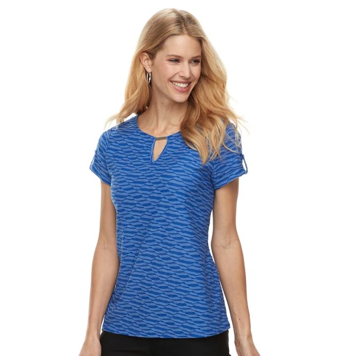 Women's Dana Buchman Textured Metal Accent Top, Size: Small, Med Blue