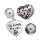 Individuality Beads Crystal Sterling Silver Mom Heart Bead & Charm Set, Women's, Grey