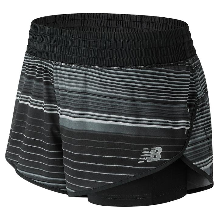 Women's New Balance Impact Printed 4 Running Shorts, Size: Large, Oxford