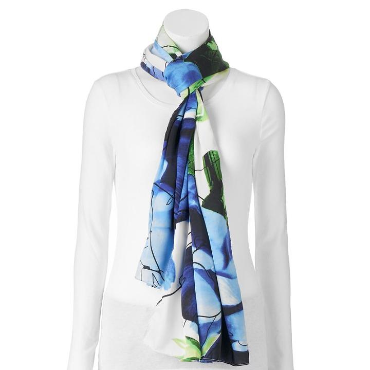 Reed Hampton Floral Oblong Scarf, Women's, Blue