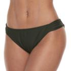 Mix And Match Shirred Hipster Bikini Bottoms, Size: Medium, Dark Green