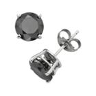 10k White Gold 1 1/4-ct. T.w. Round-cut Black Diamond Stud Earrings, Women's