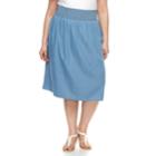 Plus Size Croft & Barrow&reg; Smocked Challis Skirt, Women's, Size: 2xl, Med Blue