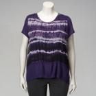 Plus Size Simply Vera Vera Wang Textured Mixed-media Top, Women's, Size: 3xl, Drk Purple