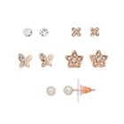 Lc Lauren Conrad Butterfly & Flower Nickel Free Stud Earring Set, Women's, Med Pink