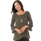 Women's Apt. 9&reg; Asymmetrical Tiered Top, Size: Small, Dark Green