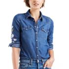 Women's Levi's&reg; Ultimate Western Denim Shirt, Size: Medium, Med Blue