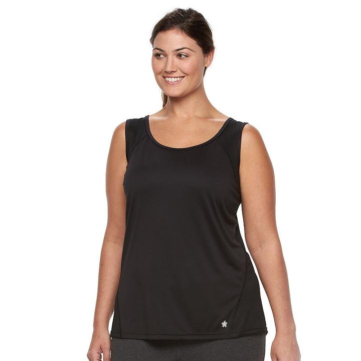 Plus Size Women's Tek Gear&reg; Performance Base Layer Workout Tank, Size: 3xl, Black