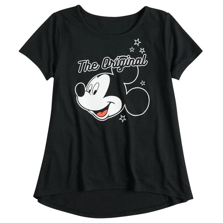 Girls 7-16 Disney's Mickey Mouse The Original Graphic Tee, Size: Medium, Black