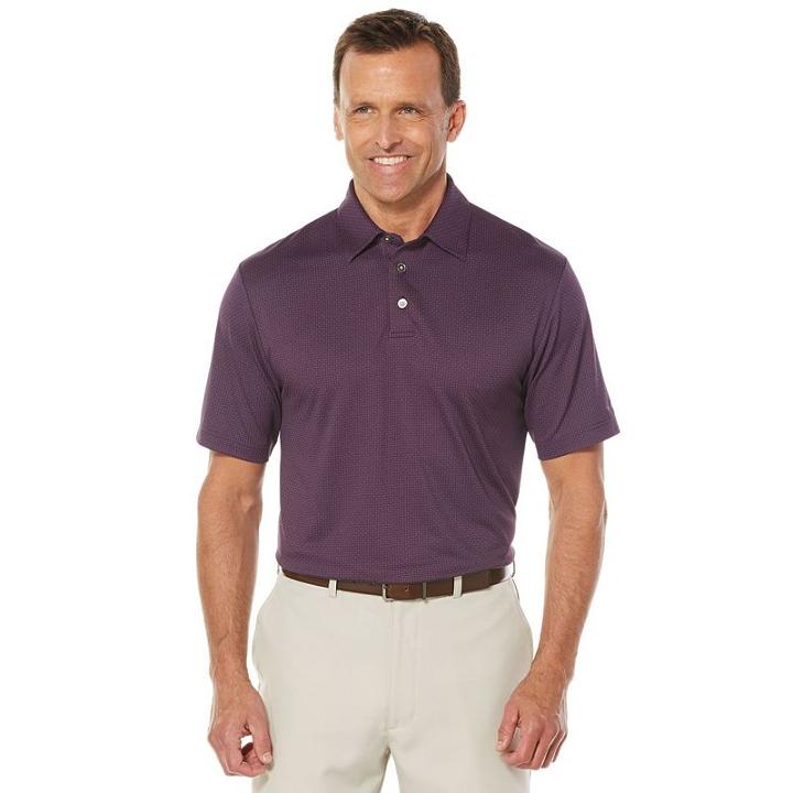 Men's Grand Slam Airflow Jacquard Golf Polo, Size: Large, Purple Oth