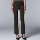 Women's Simply Vera Vera Wang Everyday Luxury Pull-on Ponte Bootcut Pants, Size: Large, Dark Green