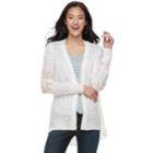 Juniors' Candie's&reg; Pointelle Cardigan, Teens, Size: Xl, Natural
