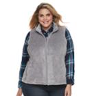 Plus Size Croft & Barrow&reg; Faux-fur Vest, Women's, Size: 3xl, Grey
