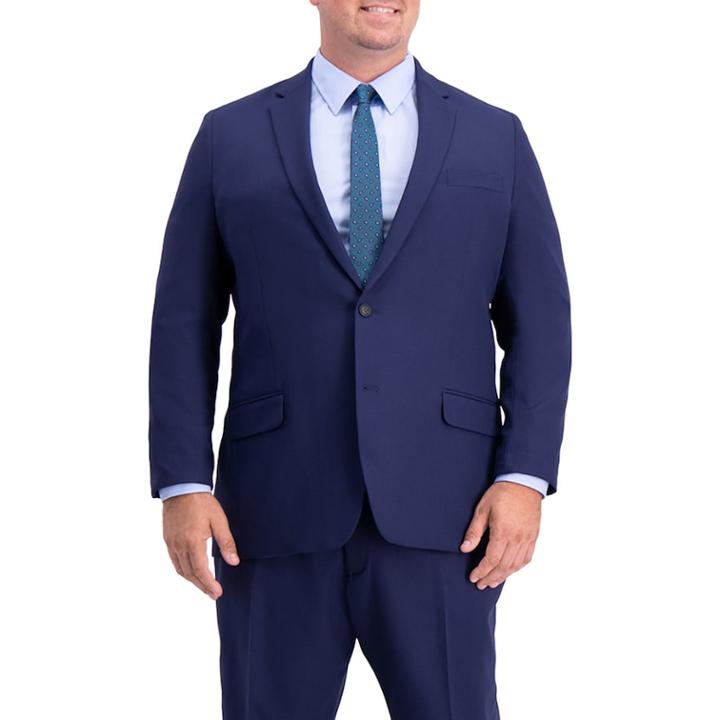 Big & Tall Active Series Classic-fit Herringbone Suit Jacket, Men's, Size: 50 Short, Blue (navy)