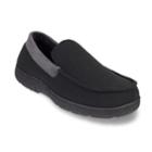 Men's Heat Keep Textured Jersey Venetian Moccasin Slippers, Size: Large, Black