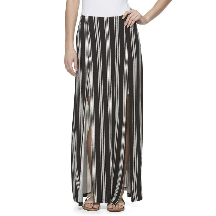 Juniors' Candie's&reg; Double Slit Maxi Skirt, Girl's, Size: Xl, Black