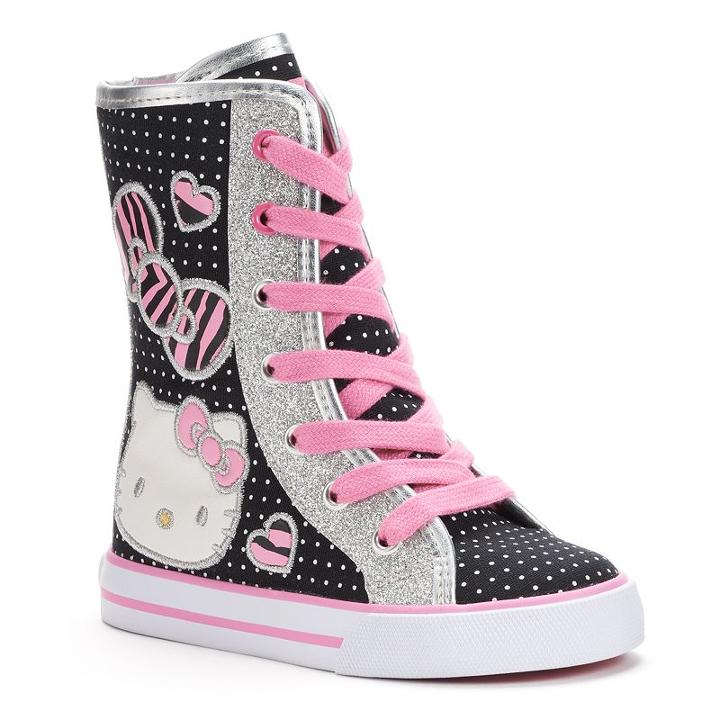 Hello Kitty&reg; Hannah Toddler Girls' High-top Sneakers, Size: Medium (9), Black