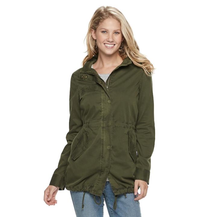 Women's Sonoma Goods For Life&trade; Long Utility Jacket, Size: Large, Green