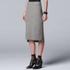Women's Simply Vera Vera Wang Rib Sweater Skirt, Size: Large, Med Grey