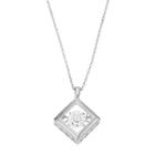 Illuminaire Cubic Zirconia Square Pendant Necklace, Women's, Size: 18, White