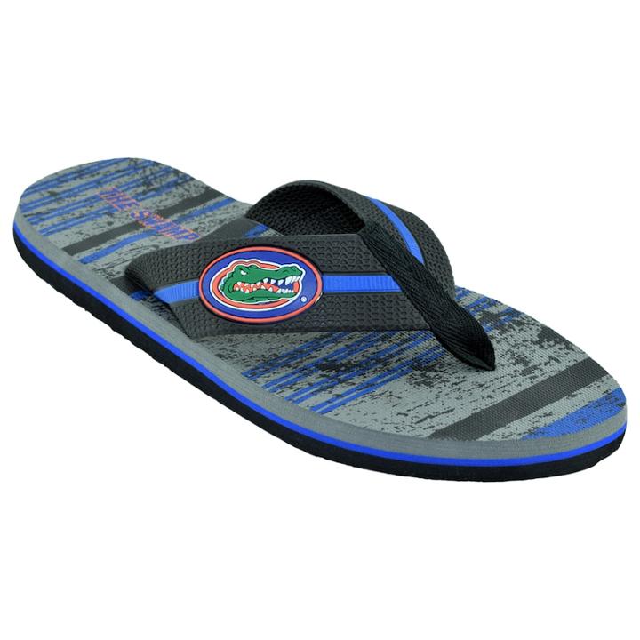 Men's Florida Gators Striped Flip Flop Sandals, Size: Large, Black