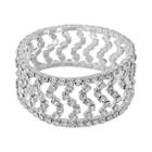 Crystal Allure Twist Stretch Bracelet, Women's, Size: 7.5, White