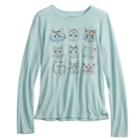 Girls 7-16 & Plus Size Mudd&reg; Long Sleeve Graphic Tee, Size: 18 1/2, Light Blue