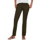 Petite Sonoma Goods For Life&trade; Straight-leg Mid-rise Sateen Pants, Women's, Size: 10p-short, Dark Green