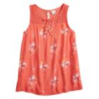 Girls 7-16 Mudd&reg; Lace-up Crochet Tank, Size: 7-8, Med Pink