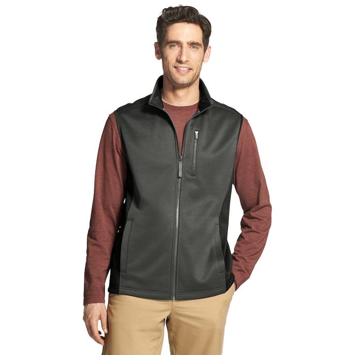 Men's Izod Spectator Sportflex Stretch Fleece Vest, Size: Xl, Dark Grey