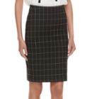 Women's Elle&trade; Grid Pull-on Pencil Skirt, Size: Large, Black