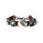 Women's North Texas Mean Green Turquoise Flower Bracelet, Brown