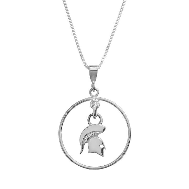 Dayna U Michigan State Spartans Sterling Silver Logo Pendant, Women's, Size: 16, Grey
