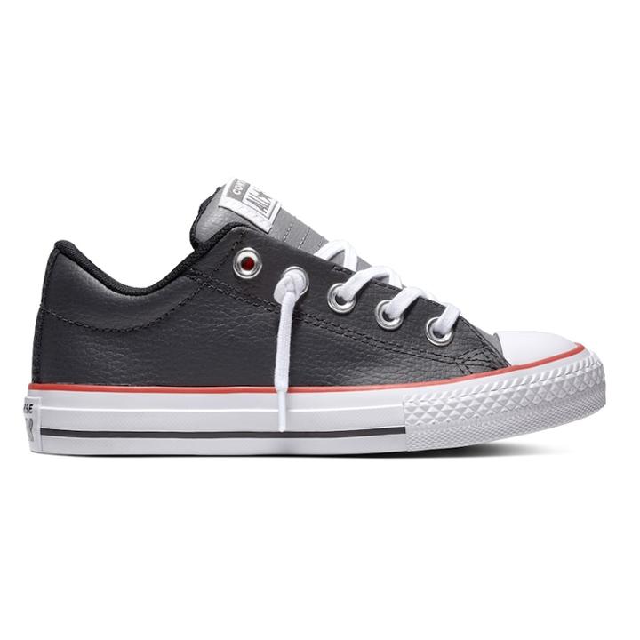 Boys' Converse Chuck Taylor All Star Street Slip Low Leather Sneakers, Size: 5, Silver