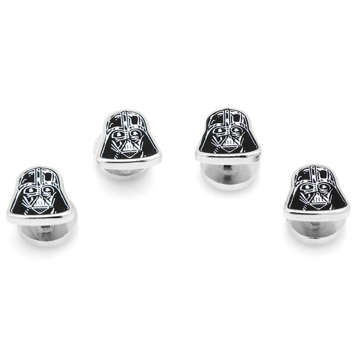 Star Wars Darth Vader Rhodium-plated Head Studs, Men's, Black