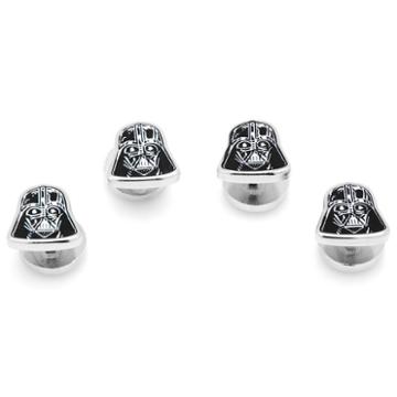 Star Wars Darth Vader Rhodium-plated Head Studs, Men's, Black