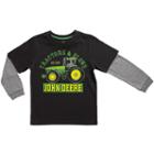 Boys 4-7 John Deere Tractors & Plows Mock-layer Thermal Tee, Boy's, Size: 7, Black