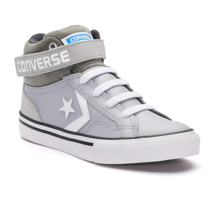Kid's Converse Pro Blaze Strap High Top Sneakers, Boy's, Size: 3, Grey Other