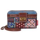 Unionbay Mixed Prints Patchwork Zip-around Wristlet, Women's, Blue