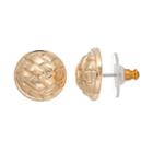 Napier Basket Weave Dome Nickel Free Stud Earrings, Women's, Gold