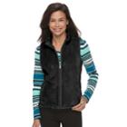 Croft & Barrow&reg; Petite Fleece Vest, Women's, Size: M Petite, Black