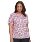 Plus Size Croft & Barrow&reg; Essential Crewneck Tee, Women's, Size: 3xl, Brt Pink