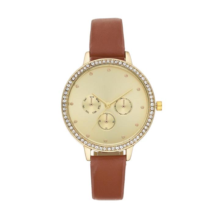 Women's Crystal Watch, Size: Medium, Brown