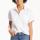 Women's Levi's Short Sleeve Button-down Top, Size: Xs, Light Blue