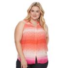 Plus Size Apt. 9&reg; Pleated Crepe Tank, Women's, Size: 3xl, Dark Pink