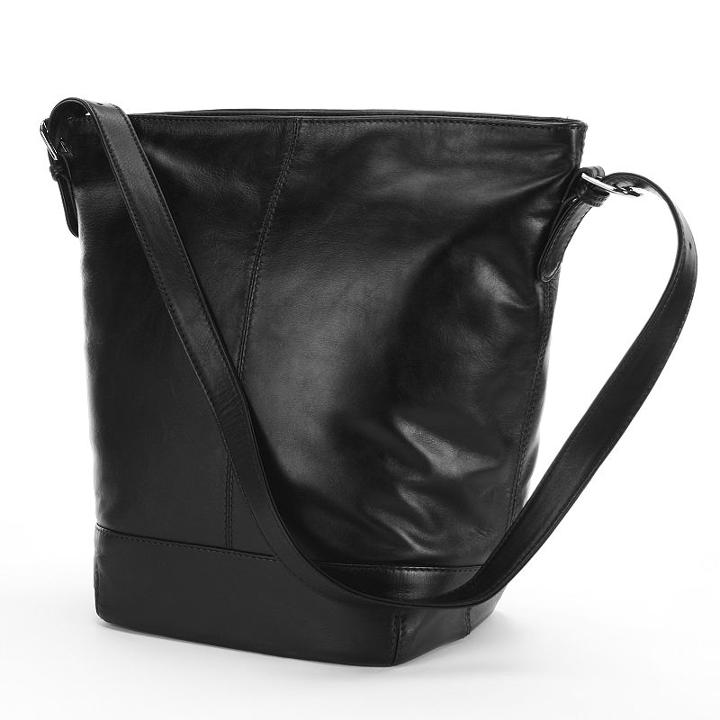 Ili Leather Bucket Bag, Women's, Black