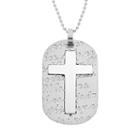 Lynx Men's Stainless Steel Cross Dog Tag Necklace, Grey