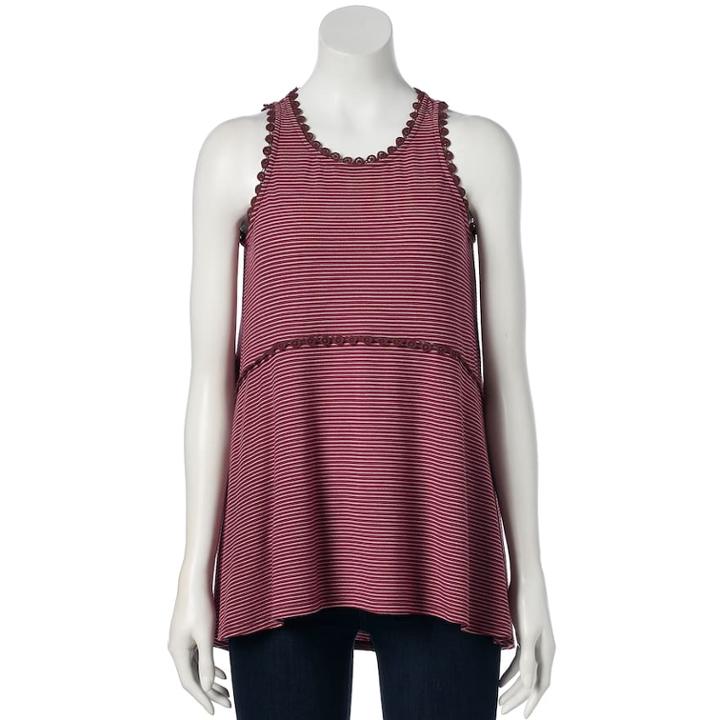 Women's Lc Lauren Conrad Print Tunic Tank, Size: Xs, White
